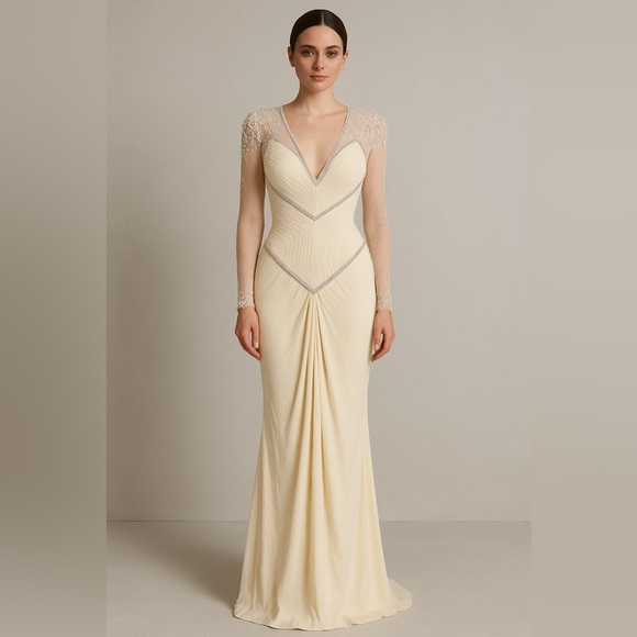 green emerald velvet dress Never Worn Stephen Yearick 88119 Bridal 2025 Wedding Dress